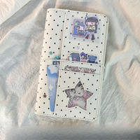 1 carnet à feuilles mobiles A6 en denim à pois, style coréen simple, pour étudiants, au design élégant, carnet DIY, carnet portable, journal intime