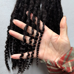 Fummi 10 pouces 0,4 cm <span class=keywords><strong>Dreads</strong></span> en cheveux humains naturels, sans perte de cheveux, extensions de dreadlocks douces en vrais cheveux humains - Product Image 2