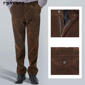 Custom High Quality Vintage <strong>Classic</strong> <strong>Men's</strong> <strong>Corduroy</strong> <strong>Trousers</strong> 100% Organic Cotton Straight Luxury Casual <strong>Corduroy</strong> Pants for <strong>Men</strong> - Product Image 1
