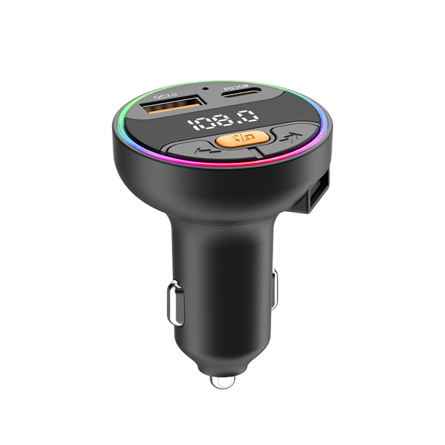 BT 3.0 FM Transmitter with RGB Ambient Light & Stereo Music, PD30W USB Fast Charging Car Adapter, Hands-free MP3 Player Charger