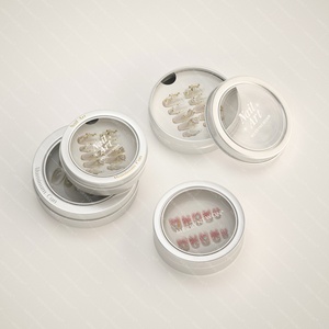 Boîtes en aluminium avec couvercle transparent pour capsules d'ongles |   Conteneurs de rangement en métal pour faux ongles et accessoires de nail art - Product Image 3