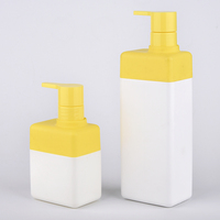 Flacon pompe à lotion carré unique en HDPE, crème pour le corps, soin de la peau, conditionneur, emballage, flacon pompe à lotion en plastique