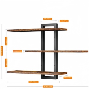 Estantes Flotantes de 3 Niveles, Estilo Vintage, Resistentes, para Almacenamiento de Especias y Herramientas de Cocina, Estantes Colgantes de Pared para <span class=keywords><strong>Dormitorio</strong></span>, Marca Homode - Product Image 5