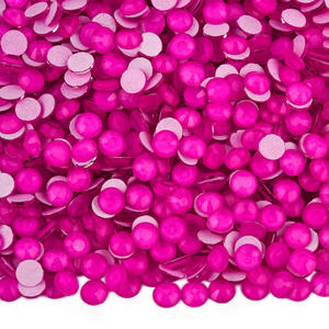 Oleeya Rhinestone en vidrio a granel Cristales traseros planos Rosa Naranja Azul Verde Neón Colores Cristales Diamantes de imitación sin Hotfix para bricolaje - Product Image 4