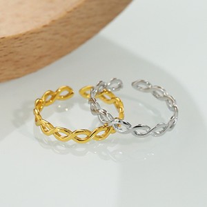 时尚扭曲戒指925纯银戒指铑18k黄金珠宝可调戒指女性 - Product Image 3