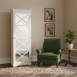 Moderna Librería Alta de Madera Maciza con <span class=keywords><strong>3</strong></span> Estantes, Ahorra Espacio, Color Blanco - Product Image 2
