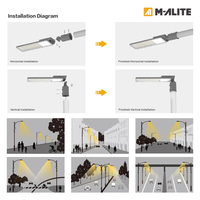 Fournisseur de lampadaires LED en Chine, 130LM/W, IP65, 100000H, lampadaire extérieur, 50W-200W, éclairage routier, éclairage public, vente en gros