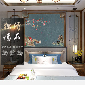 Murale murale brodée sur mesure, style Jiangnan, décoration traditionnelle pour la maison, panneau rectangulaire, tailles personnalisées disponibles - Product Image 1