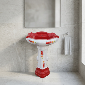 Sterling Vitrosa Blue Double Color Ceramic Full Pedestal Wash <b>Basin</b> Premium Designer Bathroom - Product Image 2