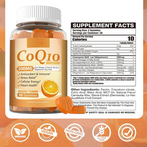 Gomitas de Coenzima Q10 con Sabor a Naranja, Impulso de Energía y Salud, Suplemento Dietético, Refuerzo Inmunológico Herbal, Nootrópicos para el Sueño, Multivitamínico - Product Image 2