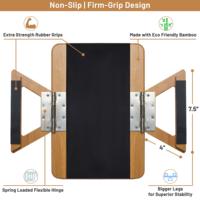 Nampan Lipat Bambu Ramah Lingkungan untuk Sofa, Tempat Cangkir & Camilan saat Menonton TV - Penyimpanan Peralatan Makan & Tas di Kamar Mandi