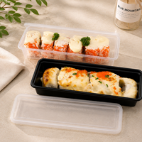 Contenedor de Sushi de PP de Grado Alimenticio, Libre de BPA, con Compartimentos Individuales, Dobles y Triples, Apto para Microondas, con Tapa, para Restaurantes y Comida para Llevar
