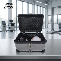 Coffre de moto AYAY durable en alliage d'aluminium noir 45L pour rénovation/amélioration