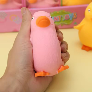 Pink and Yellow Duck <b>Squishy</b> Toys Soft Slow Rebound Fidget Plush for Kids Age 0 to 24 Months Unisex Plastic - Product Image 2
