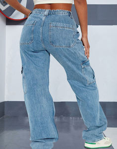 En stock OEM <span class=keywords><strong>Pantalon</strong></span> <span class=keywords><strong>cargo</strong></span> en denim stretch grande taille 12-24 pour femmes-Jogging tactique à jambe droite avec poches <span class=keywords><strong>Pantalon</strong></span> de travail - Product Image 4