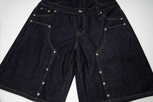 Shorts en jean personnalisés pour homme, été 2026, haute qualité, coupe large, décontracté, ample, droit, double ceinture, effet délavé - Product Image 4
