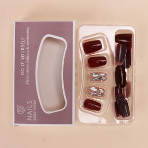 สติกเกอร์ติดเล็บสำหรับเจ้าสาวทำมือคุณภาพสูงบดประกายไวน์แดงสินค้าใหม่สำหรับฤดูใบไม้ร่วงฤดูหนาว - Product Image 4