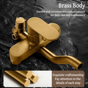 Luxuriöses, modernes Messing-Handbrause-Set mit Gleitstange, Jet- und Regendusche, wandmontiert, 3 Funktionen, Keramik, Hotelqualität, sanft - Product Image 4