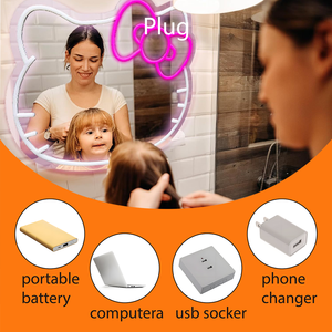 Luces LED de Neón Inteligentes Modernas al por Mayor, Diseño de Hello Kitty, Clasificación IP67, Decoración de Pared para Maquillaje, Plástico, Garantía de 1 Año - Product Image 3