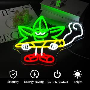 Enseigne néon LED en forme de feuille de tabac, idéale pour la décoration murale de chambre, salon, bar, salle de jeux, ou comme cadeau. - Product Image 3