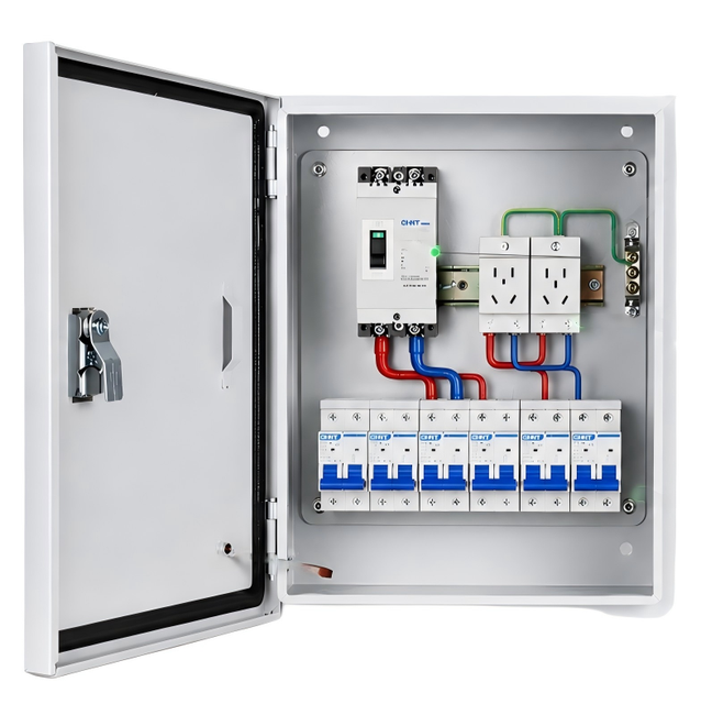 Professional Distribution Box with 100A MCB and 2 Modular Sockets 300x400x150mm Complete Set Electrical Panel