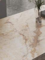 Dalles en pierre frittée 2700x1200x12mm pour comptoirs de cuisine modernes, revêtements de sol, armoires, panneaux muraux pour environnements humides et secs, et crédences de douche