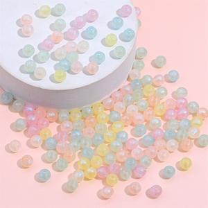 Nouvelles perles acryliques rondes irisées multicolores pour bricolage matériaux faits à la main Bracelet collier accessoires de chaîne de téléphone portable - Product Image 2