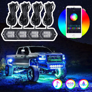 Accesorios para coche, iluminación ambiental de <span class=keywords><strong>2022</strong></span> Utv Atv, cubierta de luces Led, 4 Pods Rgbw, luces de roca para camiones y Jeep - Product Image 3