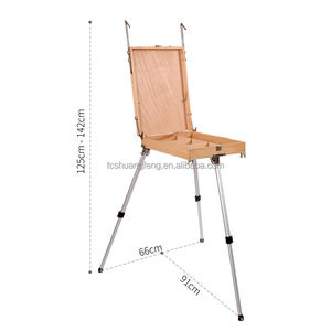 Chevalet pliable portable avec boîte en bois intégrée, table <span class=keywords><strong>de</strong></span> peinture pour artistes, trépied, boîte <span class=keywords><strong>de</strong></span> peinture à l'huile, valise, fournitures artistiques - Product Image 5