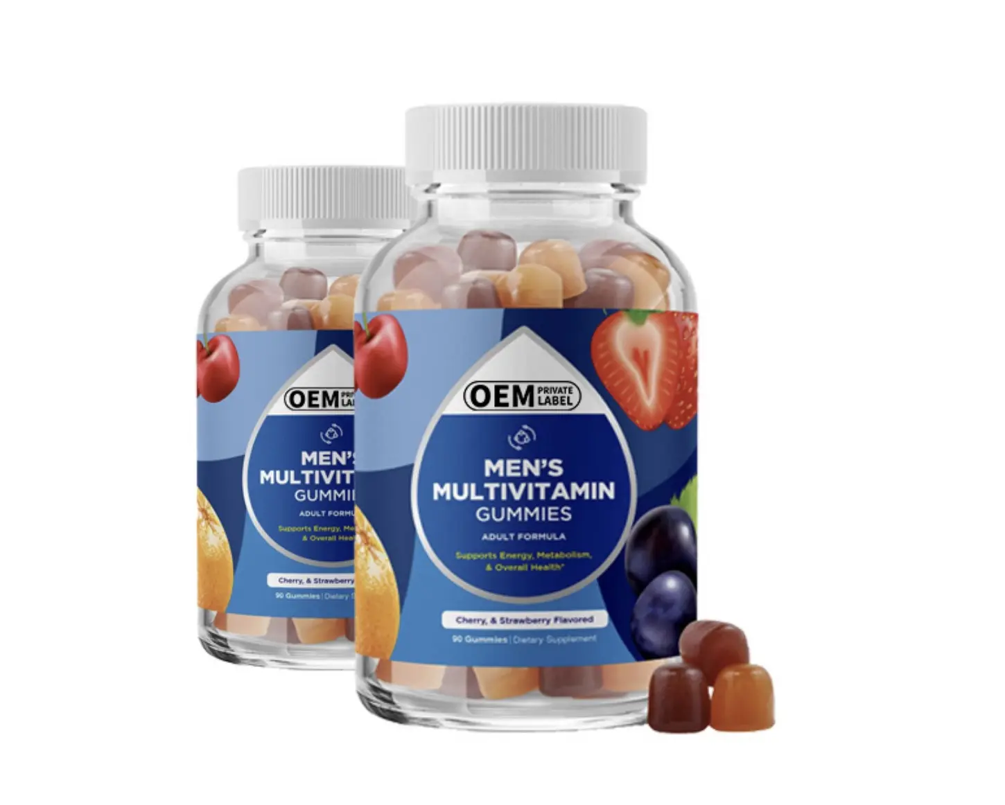 Erkek Multivitamin GummiOEM bitkisel takviyesi vitamini ve çinko ve biyotin yetişkin formülü tam erkekler için erkeklik ve