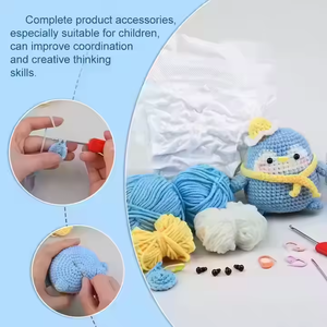 Blue Penguin DIY Craft <span class=keywords><strong>Crochet</strong></span> Kit pour débutants Soft Stuffed Animal Sewing & Weaving Jouets éducatifs pour filles et enfants - Product Image 4
