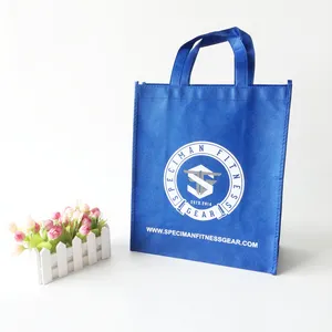 Reusable Purple Fabric Bag Non Woven Tote Bag Reusable Grocery Tote Shopping Bags for Company Logo Printed