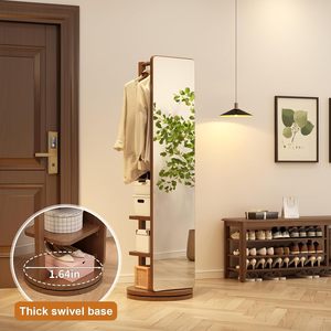 <span class=keywords><strong>Espejo</strong></span> de cuerpo entero, <span class=keywords><strong>espejo</strong></span> de piso de madera maciza con <span class=keywords><strong>Perchero</strong></span> de 66 "x 12" con soporte, espejos largos para dormitorio y sala de estar - Product Image 3