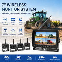 Système de Moniteur Numérique Sans Fil 7 Pouces avec Enregistrement DVR à Écran Partagé 4 Canaux et Caméra de Recul Sans Fil 2,4 GHz