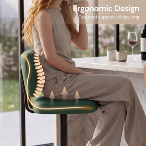 Counter Height <b>Bar</b> <b>Stool</b> Ergonomic Tufted <b>Back</b> <b>Bar</b> Chair Swivel Height Adjustable <b>Bar</b> <b>Stools</b> for Cafe Pub Kitchen - Product Image 2