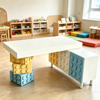Ensemble de bureau créatif pour enfants Chiquitos avec tabouret souple arc-en-ciel pour les enfants de maternelle et de crèche pour jouer et apprendre