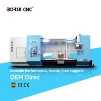 Torno CNC automático de servicio medio y gran tamaño para mecanizado de metales, con sistema de control GSK y bancada de guías lineales horizontales.