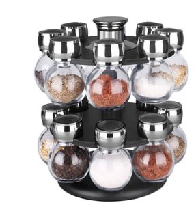 Offre Spéciale : 16 Bouteilles à Épices Modernes en Métal Rotatives avec Support de Rangement en Plastique pour Restaurants et Bars - Product Image 5