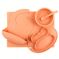 CHINFAI Fabricant sur mesure, bavoir en silicone pour enfants sans BPA, assiette, bol pour bébé, ventouse, ensemble d'alimentation pour bébé