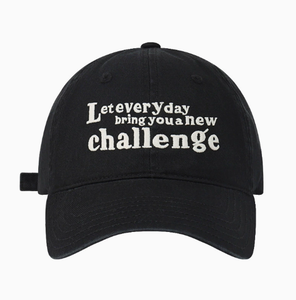 Casquette de baseball en coton lavé avec broderie de lettres « Que chaque jour vous apporte un nouveau défi », unisexe, réglable, style décontracté pour papa - Product Image 4