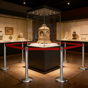 Barriera di controllo folla in metallo argentato con nastro retrattile per centri commerciali, banche, aeroporti, hotel ed eventi 2m 3m 5m - Product Image 5