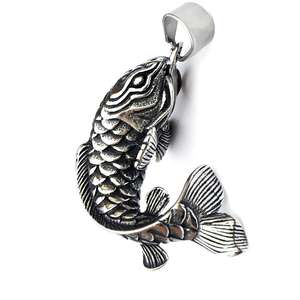 Collier religieux pendentif poisson en acier inoxydable collier poisson chanceux collier motard amulette poisson <span class=keywords><strong>celtique</strong></span> bijoux punk <span class=keywords><strong>rock</strong></span> hip hop bijou nouveau - Product Image 2