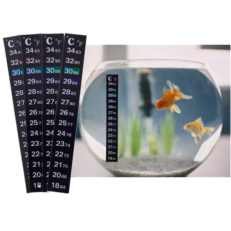 Cinta adhesiva para acuario, termómetro con cambio de color y sensor de temperatura