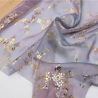 Mode fleur brillant Costume matériel bricolage scène robe bronzant Cation 30D mousseline de soie tissu
