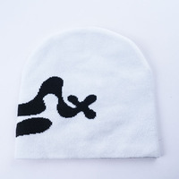 Bonnet en tricot jacquard personnalisé de haute qualité, nouveau style, tendance, chaud pour l'hiver, sans revers, 100% acrylique, réversible