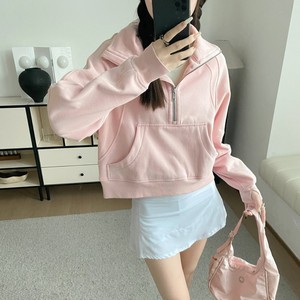 <span class=keywords><strong>Pull</strong></span> doublé Lulu <span class=keywords><strong>Original</strong></span> Label à col montant et demi-fermeture éclair, en polaire ample, pour le yoga, veste de sport brodée décontractée pour <span class=keywords><strong>femme</strong></span> - Product Image 4