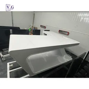 Modern Large Executive Desk Luxury Office Furniture Boss Artificial Stone Solid Surface Table For Office