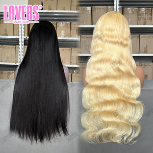 250 densidad 13X6 HD peluca Frontal de encaje, 100% pelucas de pelo crudo sin procesar cutículas alineadas, pelucas rubias europeas 613 prearrancadas - Product Image 5