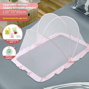 Mosquitero portátil plegable <span class=keywords><strong>para</strong></span> bebé, tela de lana/seda, diseño con estampado de animales, <span class=keywords><strong>para</strong></span> verano, apertura en un segundo, <span class=keywords><strong>para</strong></span> cunas y alfombras de gateo, 400TC - Product Image 2