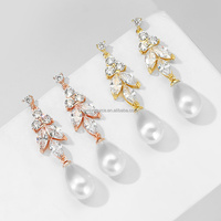 RE4779 boucles d'oreilles en perles d'imitation pour femmes, bijoux de mariage